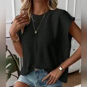 New Chic Knit Sleeveless Sweater Vest Top Black